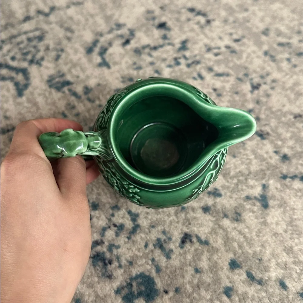 Wedgwood of Etruria & Barlaston Majolica hunting green pitcher